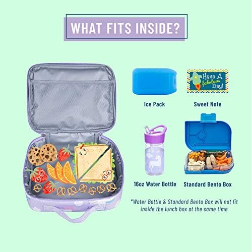 Wildkin Çocuklar Öğle Yemeği Kutusu Çanta Paketi ile Peluş Şekerleme Mat (Unicorn)