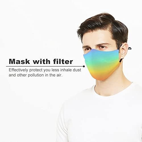 Yüz maskeleri gökkuşağı arka plan yeniden kullanılabilir toz geçirmez yüz maskesi yetişkin erkekler kadınlar için 1 ADET