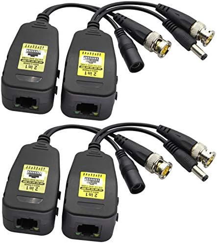 AAOTOKK Pasif Video Balun RJ45 BNC Telsiz Verici HD-CVI/TVI/AHD/CVBS ile DC Güç Konektörü için 960 P 1080 P 3MP 4MP 5MP 8MP CCTV