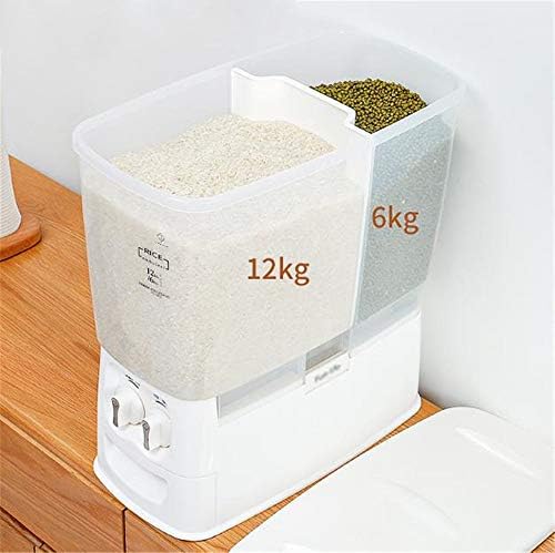 18 L Hava Geçirmez Kiler Konteynerler, BPA Ücretsiz plastik saklama kutusu Pirinç Dağıtıcı Otomatik Ölçüm Pirinç Çıkış 150g,