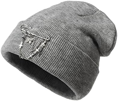 Yün Kasketleri Kış Şapka için Kadın Erkek Örgü Hımbıl Çift Sıcak Kafatası Bere Kayak Paten Şeker Renk Örgü Şapka ile Zincir