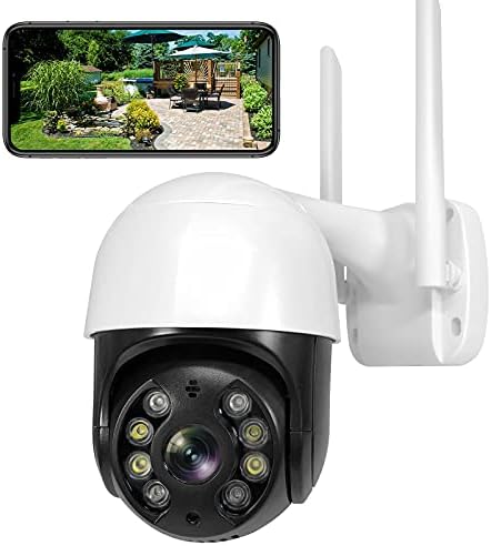 PTZ Güvenlik Kamerası Açık, 1080P WiFi Ev Akıllı Gözetim IP Kamera HD Renkli Gece Görüşlü 2 Yönlü Ses Hareket Algılama Su Geçirmez