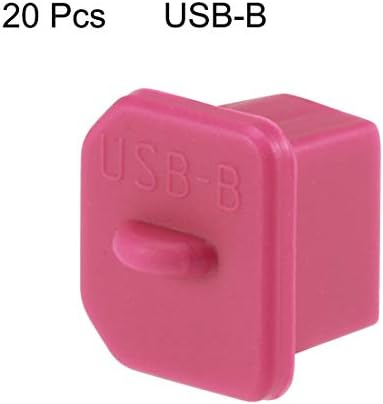 uxcell 20 adet Silikon USB B Portu Koruyucular Anti-Toz Stoper kapatma başlığı, Gül Kırmızı