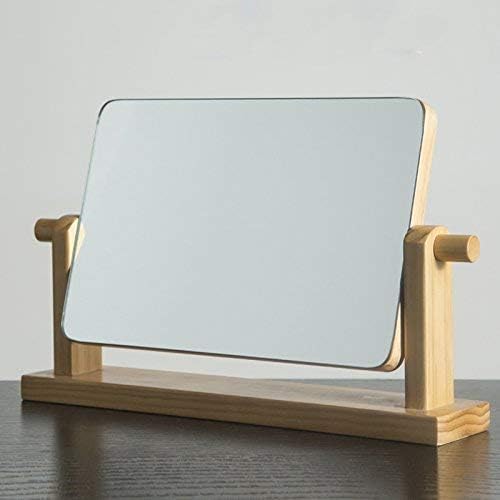 Ev Eşyaları Kozmetik Ayna Continental Katı Ahşap Yaratıcı Masaüstü Taşınabilir Tam Rotasyon HD Kozmetik Ayna Cilt Bakımı Tıraş