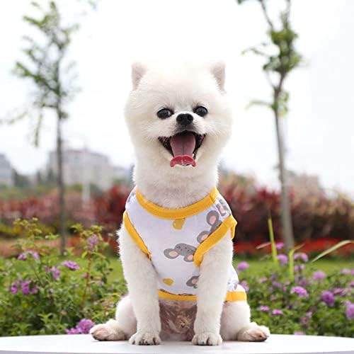 XYAA Sevimli Köpek Giyim Nefes Comfotable Köpek Yelek Pet Giyim Kostüm Yaz (XS, Sarı)