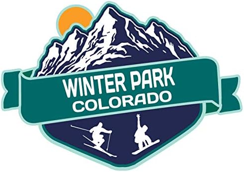 Kış Parkı Colorado kayak maceraları hatıra 4 inç vinil çıkartma etiket dağ tasarım