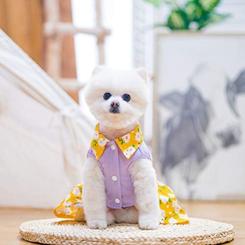 SCENEREAL Köpek Elbise Küçük Orta Köpekler için - Kız Köpek Gömlek Etek İlmek ile, Bahar Ekleme Köpek Giysileri Kostüm Giyim