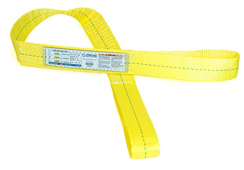 Stren-Flex-ABD'de Üretilmiştir - 18 ft Polyester Düz Göz Web Sling Web Sling (3200 Dikey-2500 Gerdanlık-6400 Sepet)