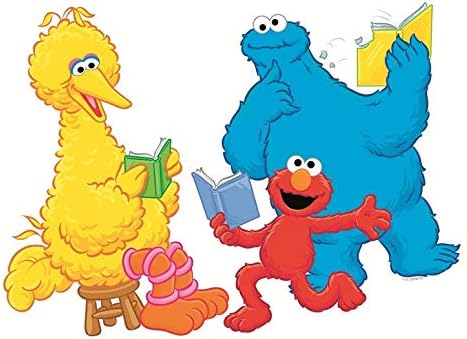 9 İnç Büyük Kuş Elmo kurabiye Canavarı Çıkartması Kitap Okuma Kitap Okumak Susam Sokağı Çıkarılabilir Duvar Sticker Peel Kendinden