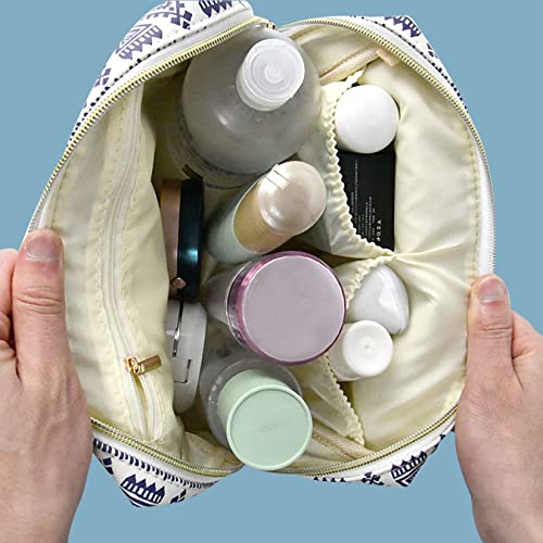 Büyük Makyaj Çantası Fermuar Makyaj Çantası ile 3 İç Cepler Seyahat Kozmetik Çantaları Kadınlar için Büyük makyaj çantası Fil