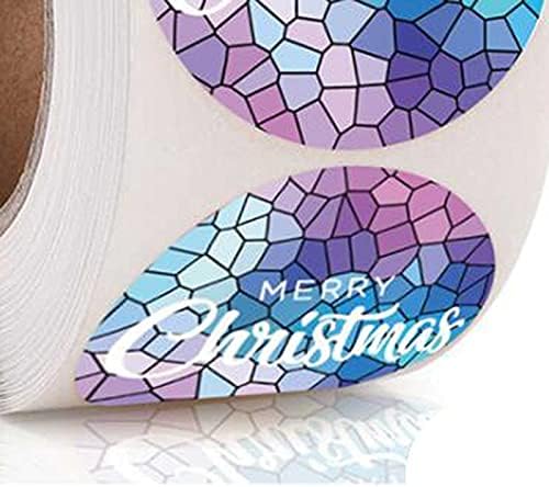 HIIHHIIHIsdtz Noel Çıkartmalar, Merry Christmas Sticker Etiket Rulo Yuvarlak Rulo Merry Christmas Noel Dekorasyon Zarf Sızdırmazlık