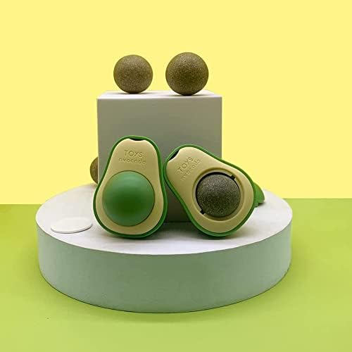 Avokado Catnip Duvar Oyuncaklar, Catnip Topu Oyuncaklar Simülasyon Avokado Şekli Dönen Ayrılabilir Tasarım, yenilebilir Yalama