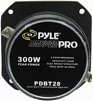Pyle Pro 1 İnç 300 Watt Ağır Hizmet Tipi Titanyum Süper Araba Tweeter (2 Paket) / PDBT28