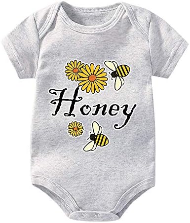 LittleHorn Bal Arıları Bebek Bodysuit Sevimli Kısa Kollu Küçük Tulum Kıyafetler Tulum