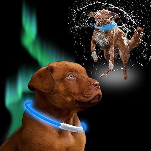 Mayroxe LED köpek tasması Şarj edilebilir Emniyet Light Up köpek tasmaları geceleri su geçirmez kesilebilir Glow karanlık köpek