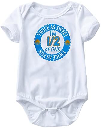 Bebek Kız Yarım İlk Doğum Günü Nakış Şeker Romper Bebek Erkek Yolda Bir Doğum Günü Kıyafeti