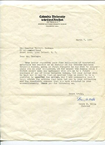 Henry W. Wells Columbia Üniversitesi Drama Yazarı İmza Mektubu İmzaladı-Üniversite Kesim İmzaları