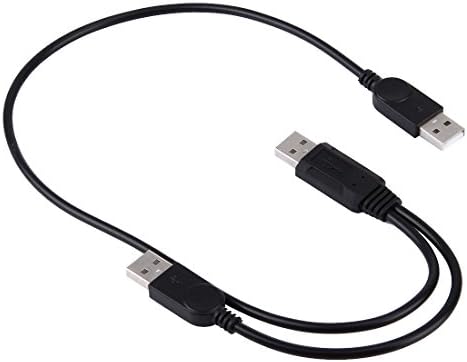 DUANDETAO 2 in 1 USB 2.0 Erkek 2 Çift USB Erkek Kablo için Bilgisayar/Dizüstü, uzunluk: 50 cm USB Aksesuarları