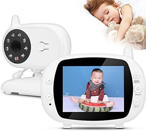 Bebek Monitörü, Gece Görüş Hareket Algılama Kamera Bebek Monitörü, LCD Ekran Kablosuz 3.5 İnç İnterkom Yatak Odası Bebek Odası