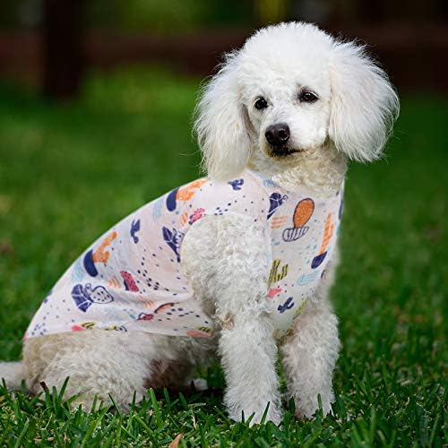 9 Parça Baskılı Köpek Gömlek Yumuşak Nefes Pet T-Shirt Yavru Köpek Giysileri Yumuşak Kazak, Küçük Köpekler ve Kediler için Kazak