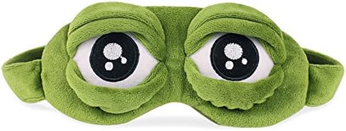 Göz Maskesi Unisex 3D Sevimli Kurbağa Uyku Göz Kapağı, yeşil Karikatür Üzgün Kurbağa Göz Maskesi Kapak Uyku Istirahat Seyahat