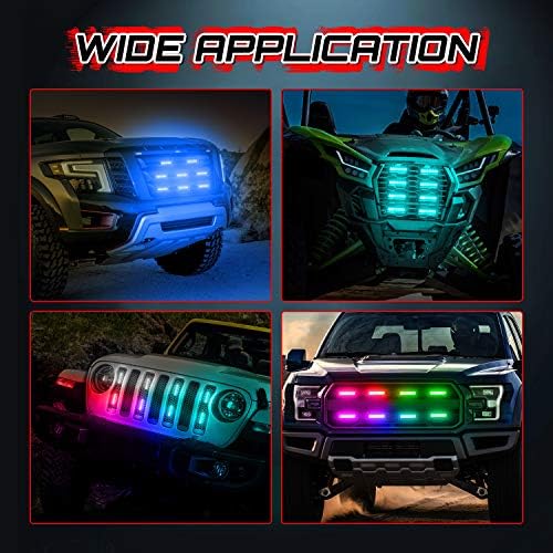 RGB LED ızgara ışıkları, OFFROADTOWN 8 bakla ön ızgara aydınlatma kiti APP kontrol Raptor Strobe ışıkları neon ışıkları kamyon