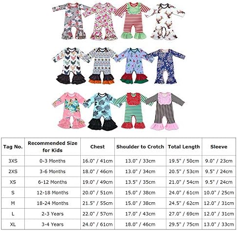 Buzlanma Fırfır Tulum Pantolon Yürümeye Başlayan Bebek Kız Noel Romper Uzun Kollu Pijama Kıyafeti Doğum Günü Kıyafeti 0-4 T