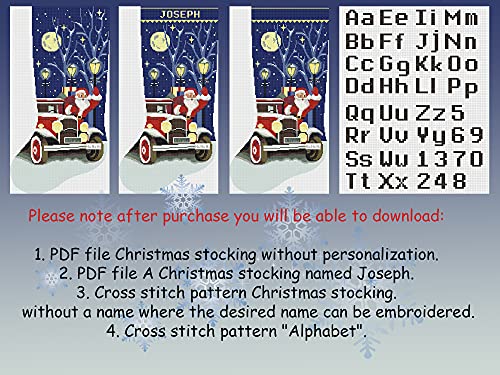 Yetişkinler için Noel Çorabı Çapraz Dikiş Desenleri PDF, Modern Kişiselleştirilmiş Sayılan Yazdırılabilir Kolay Tatil Çorapları,