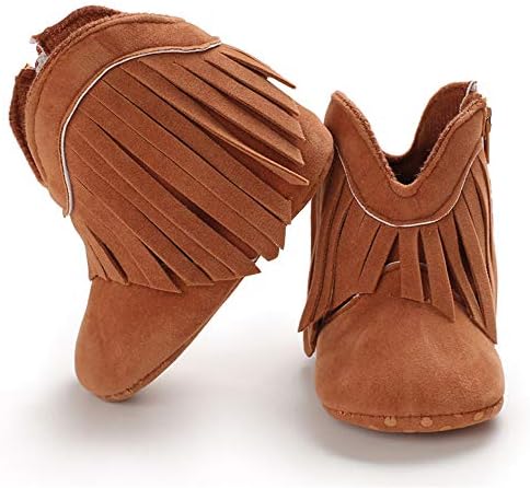 Timato Bebek Kız Kovboy Püskül Çizmeler Yan Fermuar Kaymaz Kalmak Patik Bebek Yürüyor İlk Yürüteç Sıcak Kış Beşik Ayakkabı 3-18