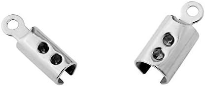 50 ADET Paslanmaz Çelik Gümüş Yarı Açık Kolye Kordon Uçları Takı Bulguları 9.6 mm x 4mm