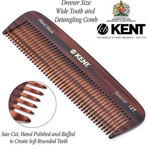 Kent 12 T Tüm Kaba Saç Dolaşık Açıcı Tarak Geniş Diş Cep Tarak için Kalın Kıvırcık Dalgalı Saç. Saç, Sakal ve Bıyık Şekillendirmek