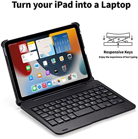 iPad Mini 6 2021 için iPad Klavye Kılıfı, 125°Akıllı Folio Sert Arka Kapaklı Yeni iPad Mini 6 Klavye, Klavyeli Bluetooth iPad