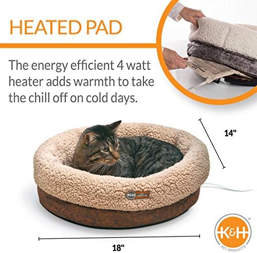 K & H Pet Products Thermo-Snuggle Cup Bomber-Kapalı Isıtmalı Kedi Yatağı