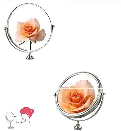 HİGHKAS Küçük Ayna makyaj Aynası, masaüstü Ayna Çift Taraflı Büyütme makyaj aynası Avrupa Retro Paslanmaz Çelik Renkli Ayna Tezgah