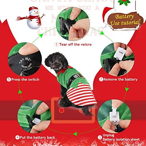 Sebaoyu Noel Köpek Giysileri Elbiseler Kış Pet Köpek Coat Cloak ile Renk ışık Sıcak Kedi Noel Kostüm Pelerin Kıyafet Noel Doggy