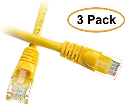 ACL 1 Ayak RJ45 Snagless / Kalıplı Önyükleme Sarı Cat6 Ethernet Lan Kablosu, 1 Paket