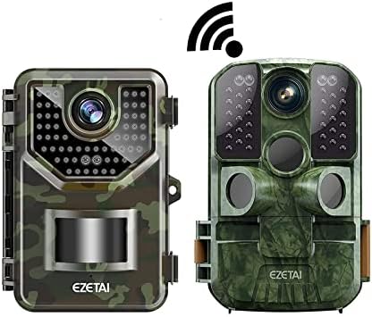 EZETAI 24MP WiFi Trail Kamera + 20MP Oyun Gece Kamera, Trail Kameralar ile Gece Görüş Hareket Aktif Su Geçirmez Açık İzleme için,