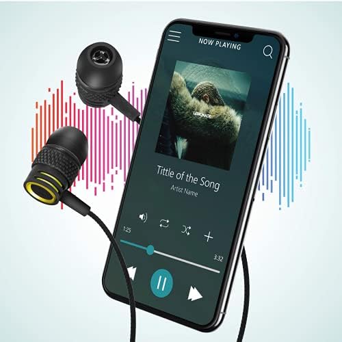 Nokia 3.1 Plus için Mikrofonlu UrbanX R2 Kablolu Kulak İçi Kulaklıklar, Dolaşmayan Kablo, Gürültü Yalıtımlı Kulaklıklar, Derin
