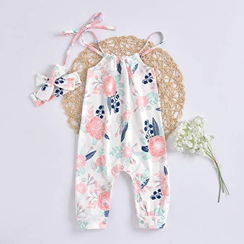 Bebek Bebek Kız Giysileri Kolsuz Romper Tulum Papatya Çiçek Harem Bodysuit Tulum Pantolon Yaz Kıyafetler
