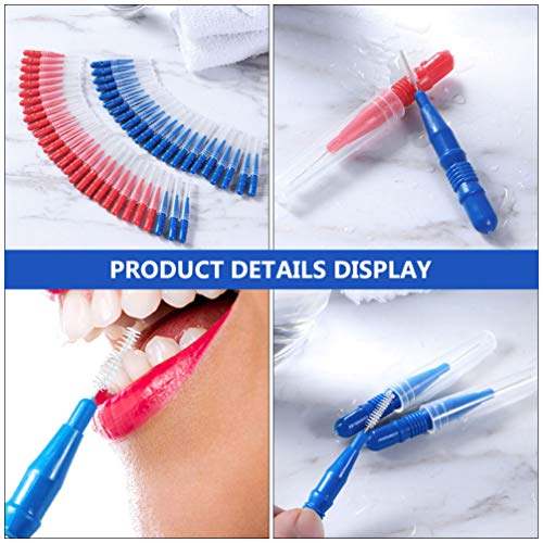 EXCEART 50 Adet Diş Arası Fırçası Diş Kürdan Plastik Diş Ipi Temizleyiciler Ağız Diş Fırçası Ağız Bakımı Araçları 3mm (Mavi)