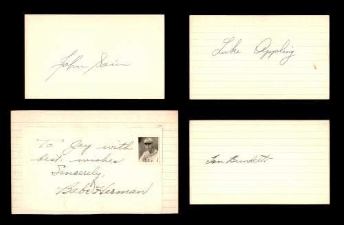 Robin Roberts, Ralph Kiner ve Carl Hubbell SKU 189565-MLB Kesim İmzaları dahil olmak üzere 40 CT Lot İmzalı Vintage Kesim İmzaları