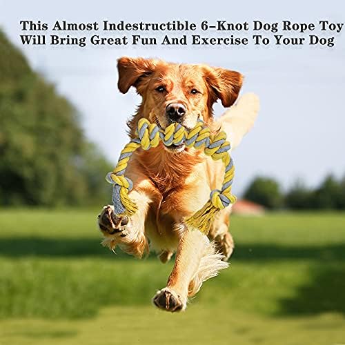 Agresif Chewers için köpek Halat Oyuncaklar 1.8 Ayaklar 6 Knot Yıkılmaz Köpek Halat Oyuncaklar Orta Büyük Köpek Oyuncaklar Interaktif