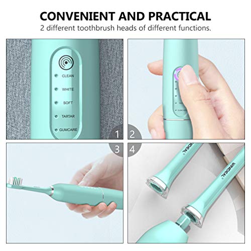 Healıfty Erkek Kadın Elektrikli Diş Fırçası Mavi Yumuşak Kıl Diş Fırçası USB Şarj Edilebilir Ağız Temizleme Fırçası Ev Seyahat
