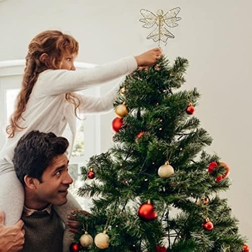 Besokuse Noel Melek Ağacı Topper, Metal Yıldız Ağacı Üst Noel Ağacı Süslemeleri için 30 Sıcak LED ışıkları ile, noel ağacı Süsler