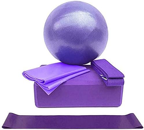 ZANFUN 5 Parça Yoga Başlangıç Kiti 5 adet Kadınlar için Acemi Ekipmanları Dahil Mini Yoga Topu Yoga Blokları Streç Askı vb