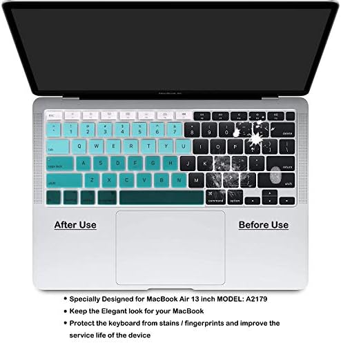 MasiBloom Silikon Klavye Kapak için MacBook Air 13 inç 2020 A2179 Retina Ekran ve Dokunmatik KIMLIĞI ile ABD Versiyonu Ultra