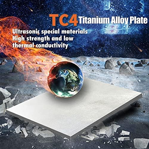 AIMIMI Titanyum Kare Levha TC4 Alaşım Metal Plaka Zanaat Hafif Korumak Onun Mekanik Özellikleri Düşük Ultra-Düşük Sıcaklık 200x200mm,kalınlığı