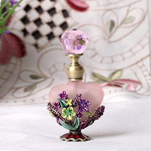 Küçük Kalp Şekli Vintage Yusufçuk ve Çiçek Cam Parfüm Şişeleri
