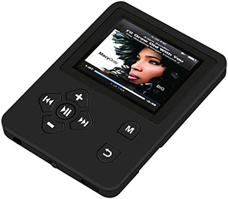 Anbella Mini Müzik Çalar ile 1.8 İnç TFT Ekran Taşınabilir Düğme Kontrolü Dijital MP3 FM Ses Kaydedici, Siyah