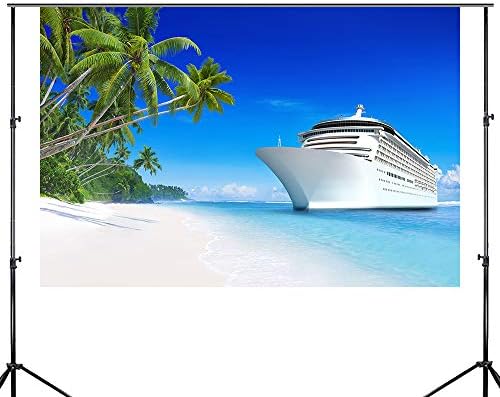 DZJYQ 6. 5x5ft (2x1.5 m) Okyanus Deniz Plaj Hindistan Cevizi Ağacı Cruise Gemi Yat Tatil Düğün Doğum Günü Partisi Portre Stüdyo